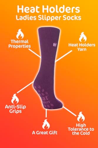 HEAT HOLDERS Ladies Thermal Slipper Socks Lavender Size 4-8 Uk, 37-42 eur — view 5