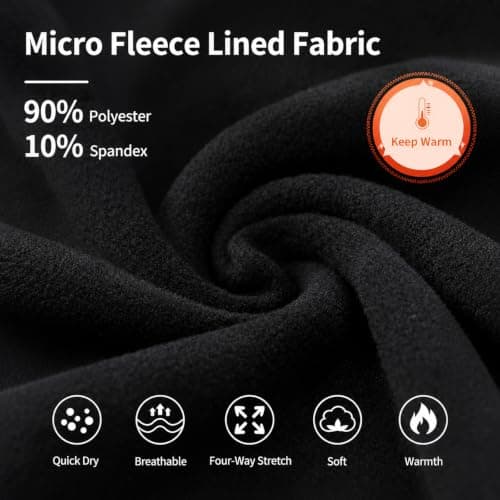 Mens Thermal Compression Leggings with Pockets, Fleece Lined Base Layer — view 4