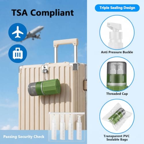 Yotako 4 in 1 Travel Dispenser with Suction Cup, TSA Leak Proof Silicone — view 3