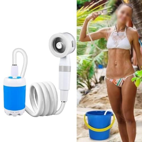 Vasiumic Rechargeable Portable Camping Shower Pump, Cordless Outdoor Shower Head Set, Compact Pump Camping, Hiking, Travel, Car & Pet Washing — view 2