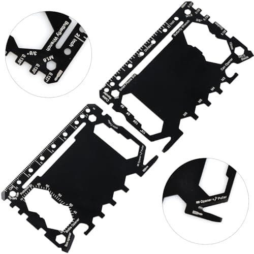 Card Size Multi Tool Wallet Set, 46 in 1 Pocket Kit, Stainless Steel, Perfect for Christmas Gifts, Black — view 3