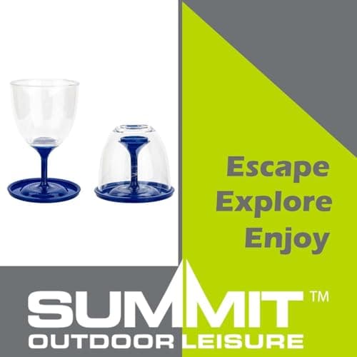 VFM e-Store - Collapsible Wine Glasses Pack Away - Camping, Travel Holiday Accessories for Summer - 9cm X 16cm- 10Oz / 285Ml Blue X 1 Pack Of 2 — view 4