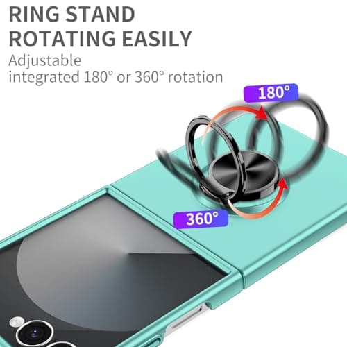 Knoowcase for Samsung Galaxy Z Flip 8 Case with Stand Shockproof Rotating Ring Holder Protective Cover Anti-Scratch Hard PC Shell compatible with Car Mount for Samsung Z Flip 8, Light Blue — view 5