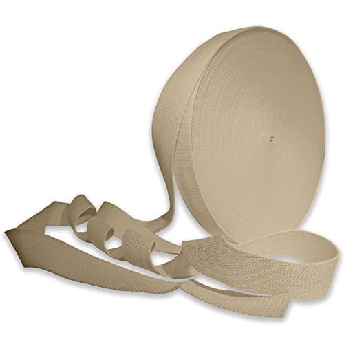 Habercrafts Heavy Duty Webbing Belt Strap Upholstery Cotton Blend 1 Inch for Bag Straps Rucksack Backpacks Luggage Bag Strap Cargo Strapping Belts (Lt Brown/Natural Jute-25mm-3 Meters), CW_5_25MM_3M