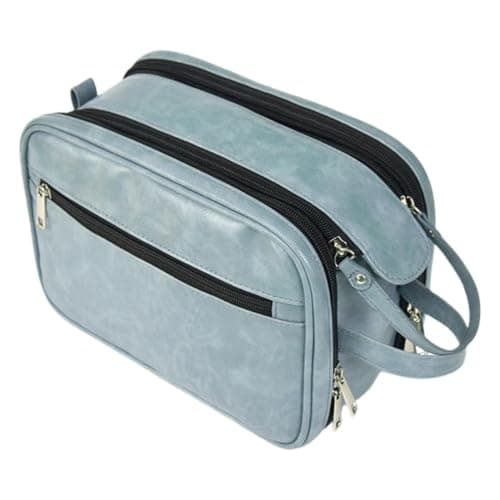 Hygiene Bag for Men Toiletry Bag Organiser – Shaving and Care, Sky Blue