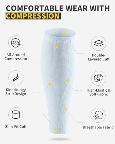 CAMBIVO Calf Compression Sleeves for Men & Women, 2 Pairs — view 2
