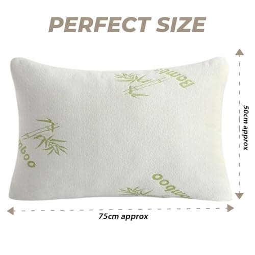 EDS Bamboo Memory Foam Pillow Pack of 1 Medium Firm Pillow for Neck & Shoulder Support Breathable Bed Pillow with Removable Machine Washable Cover for Side Back & Stomach Sleepers (Pack of 1) — view 2