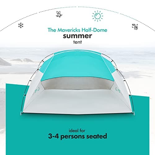 FE Active Pop Up Beach Shelter - Easy Set up Family Beach Tent Outdoor Sun Shelter Half Dome Canopy tent Adults & Kids Sun Shade for Camping, Hiking, Travel, Backpacking | Designed in California, USA — view 2