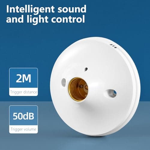 CENGPXGH E27 Lamp Base for LED Bulbs Easy Installation Intelligent Light Sensor Adapters Mount Voice Controlled Lamp Holder Light Control — view 2
