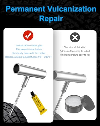 Beanewone Tyre Repair Kit, Car Tyre Puncture Repair Kit for Heavy-Duty Professional-Grade Vehicles, All-Terrain Vehicles, Motorcycles, Truck Tyres, Puncture Repair Kit Car, Emergency Puncture Repair — view 5