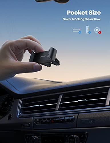 Lamicall Car Phone Holder, Universal Vent Mount - 360 Rotating Air Vent Cradle Stand for iPhone 17 16 15 14 Pro Max Plus Air, 13 12 Pro Max Mini, 11 Pro Xs XR X 8, Samsung S21, Mobile Phones - Black — view 6