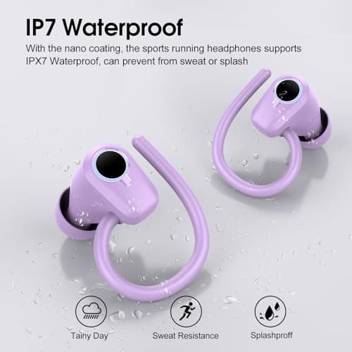 Wireless Earbuds with Earhooks HiFi Stereo, IP7 Waterproof Sports Earphones — view 5