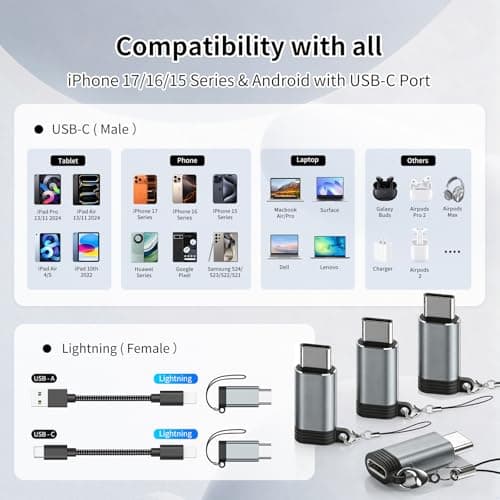 La Brodée Lightning to USB C Adapter 4Pack- Not for Audio/OTG — view 6