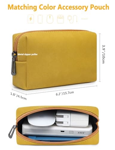 HYZUO 15-16 Inch Laptop Case Bag Sleeve with Stand, Olive Yellow — view 5