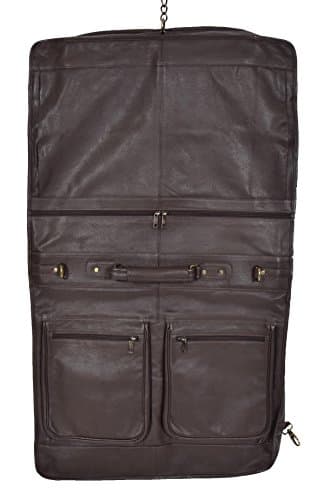 Genuine Leather Suit Garment Dress Carriers Brown Travel Cabin Bag Riga — view 5