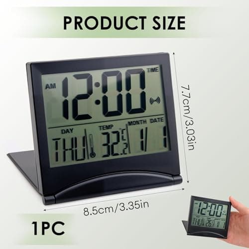 Digital Travel Alarm Clock with LCD Display Foldable Creative Compact Clock — view 2