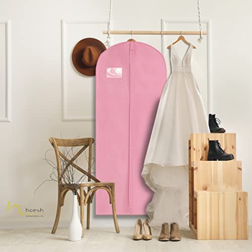 Hoesh UK Women Pink 60 Inches Breathable Bridesmaids Long Zip Wedding Gown Dress Travel Storage Garment Cover Bag — view 5