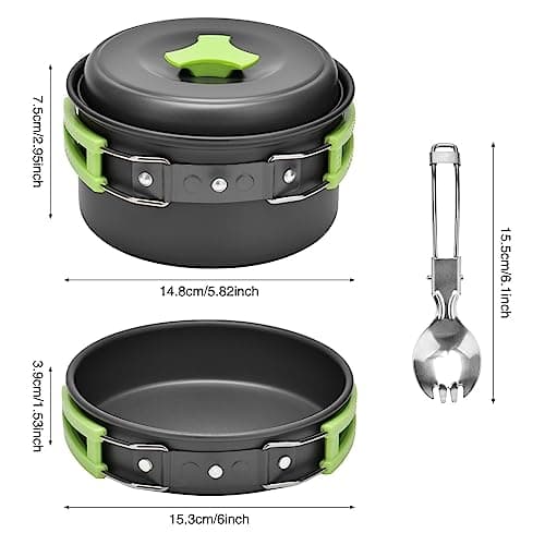Queta Outdoor Camping Tableware Set, 10 Pieces Camping Gavette Set Foldable for Hiking, Picnic, BBQ, FDA Certified, 1-2 People — view 2