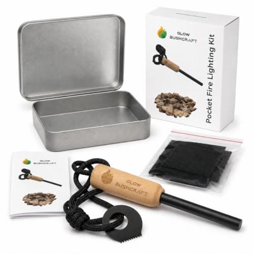 Flint and Steel Fire Starter Kit - Bushcraft Ferro Rod & Striker