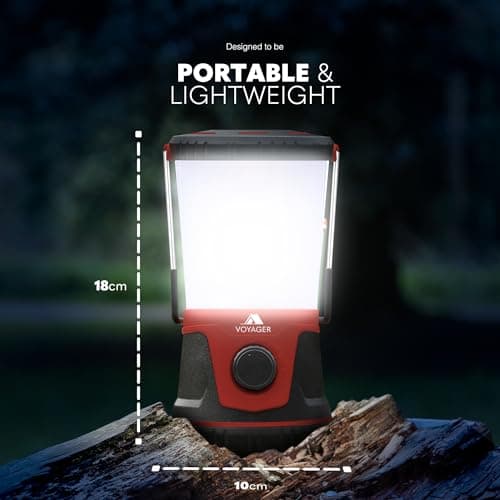 Voyager LED Camping Lantern 1 Pack – Portable Rechargeable Outdoor Light with Adjustable Brightness, Water-Resistant & Up to 40 Hours Battery – Great for Camping, Hiking & Emergencies (Maroon) — view 2