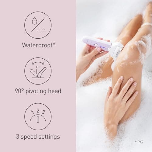 Panasonic ES-EY30-V511 Wet and Dry Epilator, Double Disc with 60 Tweezers, Flexible 90° Pivoting Head, 3 Speed Settings & LED Light, Up to 30 Minutes Operation Time, Cordless, Hair Remover — view 5