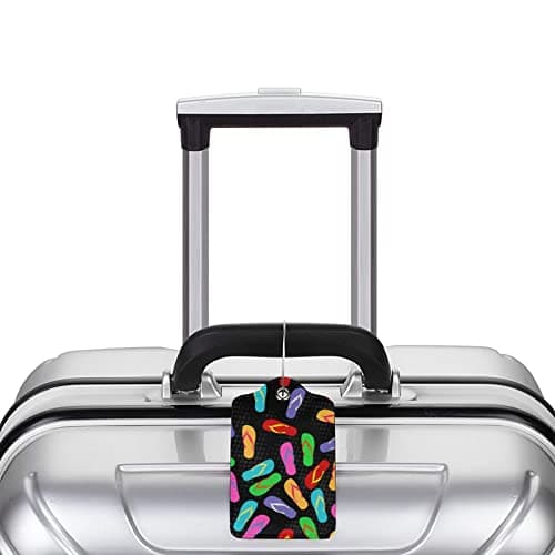 Sandal Luggage Tag Pu Leather Suitcase Tag with Stainless Steel Loop and Name Id Card for Suitcase Travel Bag — view 5