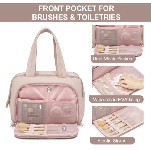 Kono Large Travel Toiletry Bag for Women, Makeup and Wash Bag — view 6