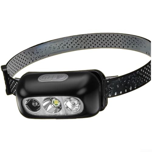 Gdfnmogo Rechargeable LED Headlamp With Motion Sensor, for ultra Bright