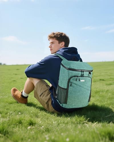 BAGLHER Cooler Backpack 30 Cans - Insulated Leakproof Waterproof Backpack Cooler, Lightweight Portable for Camping, Beach, Hiking, Green — view 6