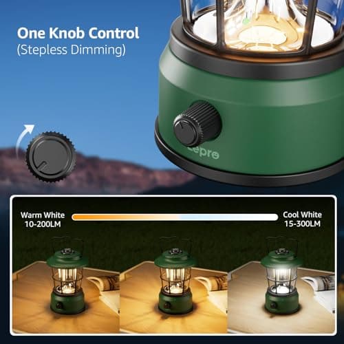 Lepro Rechargeable Camping Lantern, 3600mAh Retro Dimmable Tent Light — view 2