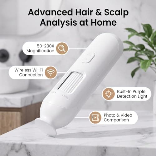 LUCKDANO Wireless Scalp Microscope 50-200X Handheld Skin Hair Detector — view 3