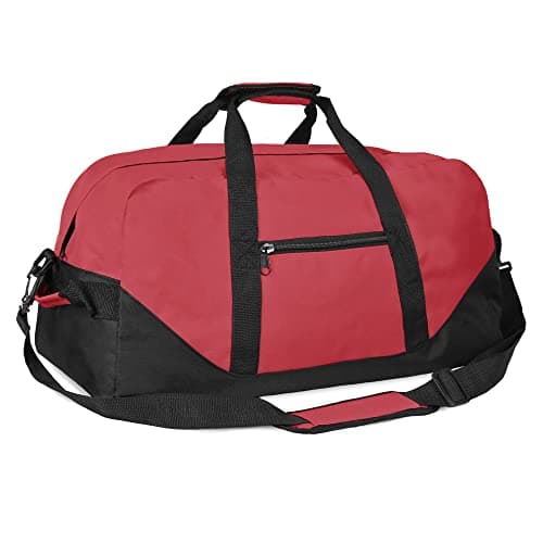 21" Large Duffle Bag with Adjustable Strap, Red, L, Classic