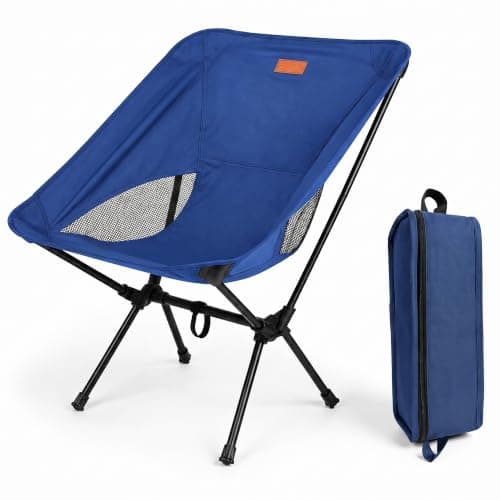 HomlyPro Folding Camping Chair, Pack of 1 - Compact & Lightweight Outdoor Chair for Adults, Comfortable Sitting, Ideal for Garden, Beach, Picnic, and Adventures (Blue)