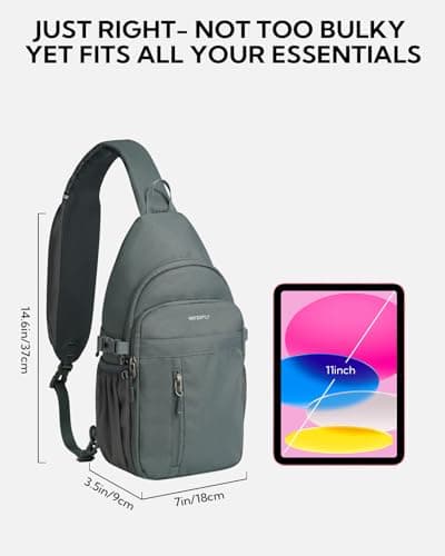 Waterfly Sling Bag with Multiple Pockets, Shoulder Bag for Men Women — view 5