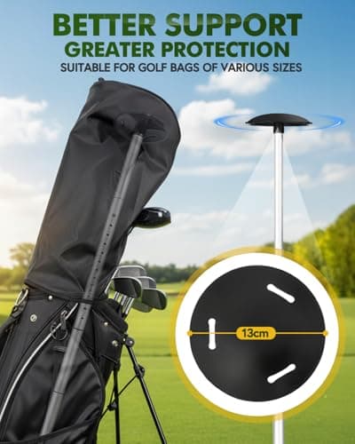 Maraiss Golf Travel Bag Support Rod, 4-Section Extendable Adjustable Aluminium Alloy Golf Support System with Round Protective Cap, Golf Bag Stand for Golf Stand Bags & Travel Bags — view 4