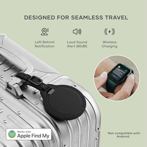 SATECHI FindAll™ Luggage Tag, Find My Compatible for iPhone & iPad, Black — view 2