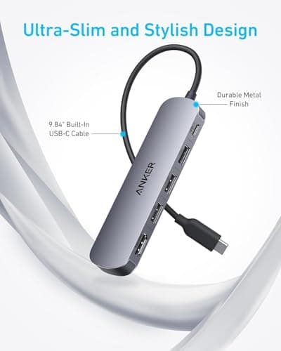 Anker USB-C Hub, 5-in-1 USB Hub for Laptops, 4K HDMI Multiport Adapter — view 6