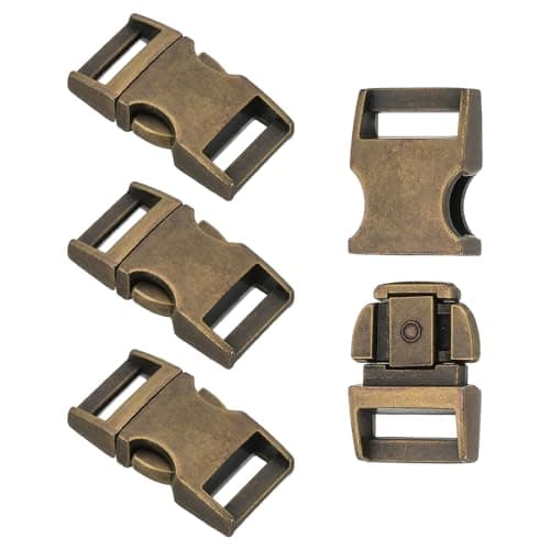 PATIKIL Quick Side Release Buckle 15mm, Metal Buckles, Bronze, 4Pcs