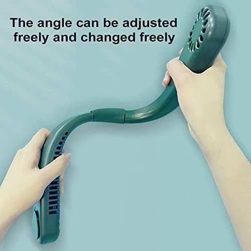 Portable Neck Fan Hands-Free Bladeless USB Rechargeable Hanging Wireless with 3 Speeds Personal Cooling Fan for Women Travel Outdoor White — view 4
