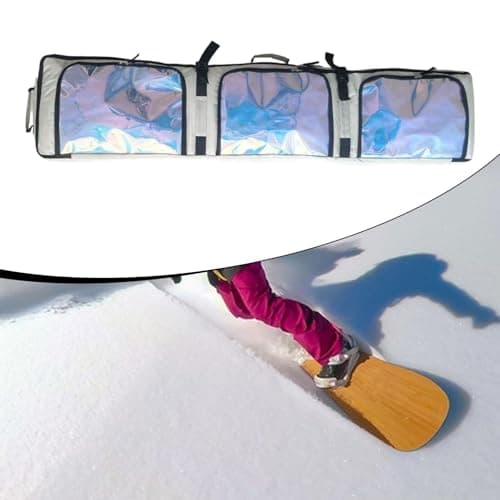 Baoblaze Ski Bag Snowboard Bag with Wheels with Handle Padded Storage Case Gear and Apparel Storage for Skiing Air Travel Snowboarding, Beige — view 5