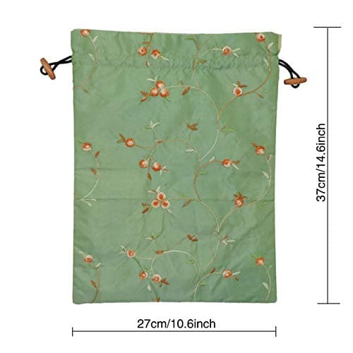 Ouyatoyu 4pcs Embroidered Silk Flower Design Jacquard Travel Bag, Laundry Bags Shoe Bags, Lingerie Bags Underwear Bags for Travel Storage for Men Women Washable Cloth Shoe Bags, color 1 — view 3