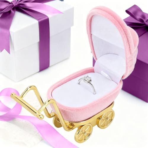 Majatou Portable Jewelry Ring Box, Baby Carriage Decor (Roseate) — view 5