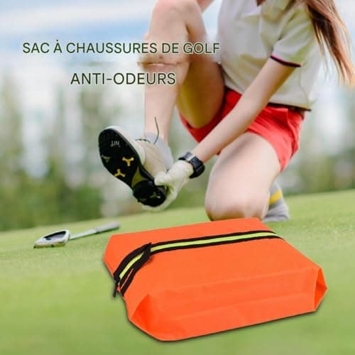 Shoe Bag, Smell Proof Pouch, Portable Shoe Organizer Water Resistant Travel Storage, Large Capacity Carrier Case for Women Footwear Heels Trainers Sandals, Closet, Luggage, Gym, Hotel, Orange, Se — view 2