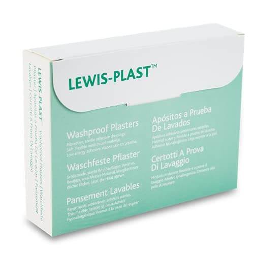 Lewis-Plast Premium Assorted Breathable Sterile Hypoallergenic Washproof Plasters, Box of 100 First Aid Medical Grade Waterproof Plaster, Suitable for All Types of Minor Cuts and Grazes — view 2