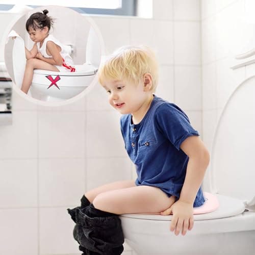 Foldable Baby Kids Potty Toilet Training Seat, Travel Portable Folding Toddler Toilet Seat, Non-Slip, with Carry Bag — view 5