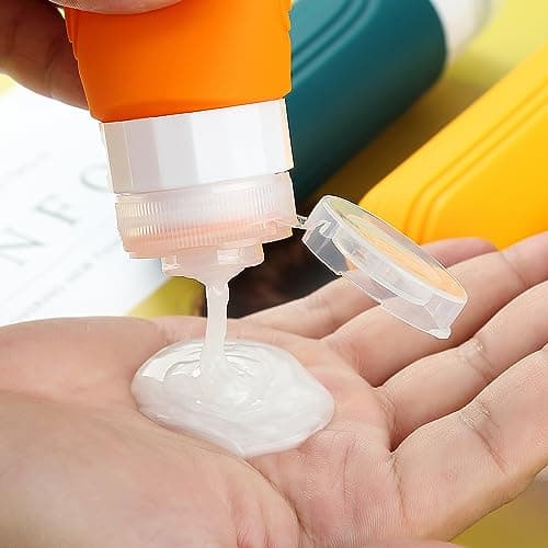 Mrsdry Travel Bottles for Toiletries, Tsa Approved 3oz Travel Size Containers BPA Free Leak Proof Refillable Liquid Silicone Squeezable Travel Accessories for Shampoo Conditioner Lotion (4 Pack) — view 4