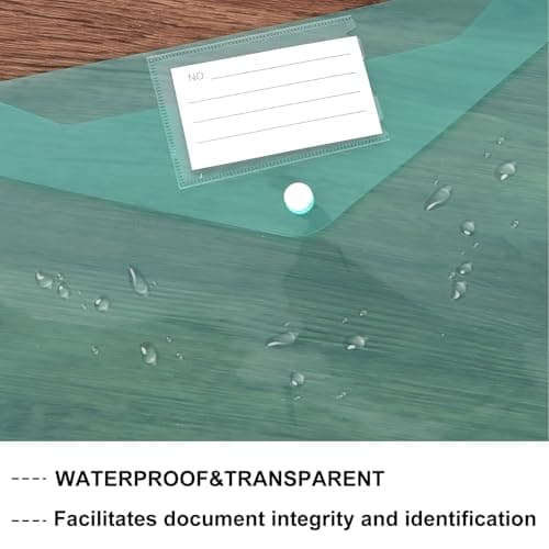 Wanciler 10 Pack A4 Waterproof Plastic Wallets A4 Document File Folders with Label Pocket and Button Storage for Office Home School Travel Supplies (5 Colours) — view 6