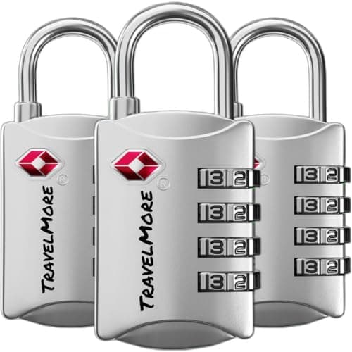 TravelMore TSA Approved Luggage Locks, Travel Padlocks for Suitcases
