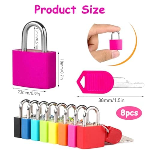8 Pack Suitcase Locks with Keys, Small Travel Luggage Lock — view 2