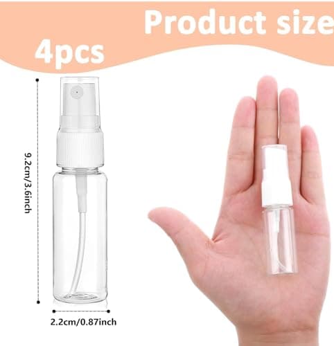SOPSTUO 20ml Spray Bottles - 4 Pack Fine Mist Atomiser Empty Travel Spray Bottles for Toiletries Perfume Toners Rose Water Cosmetics — view 2